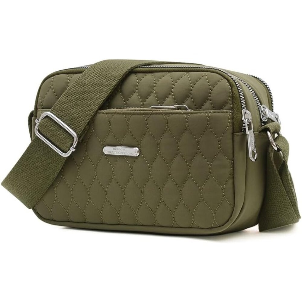 Small Nylon Quilted Crossbody Bag Women Ladies Mini Phone Wallet Purse - Picture 2 of 7